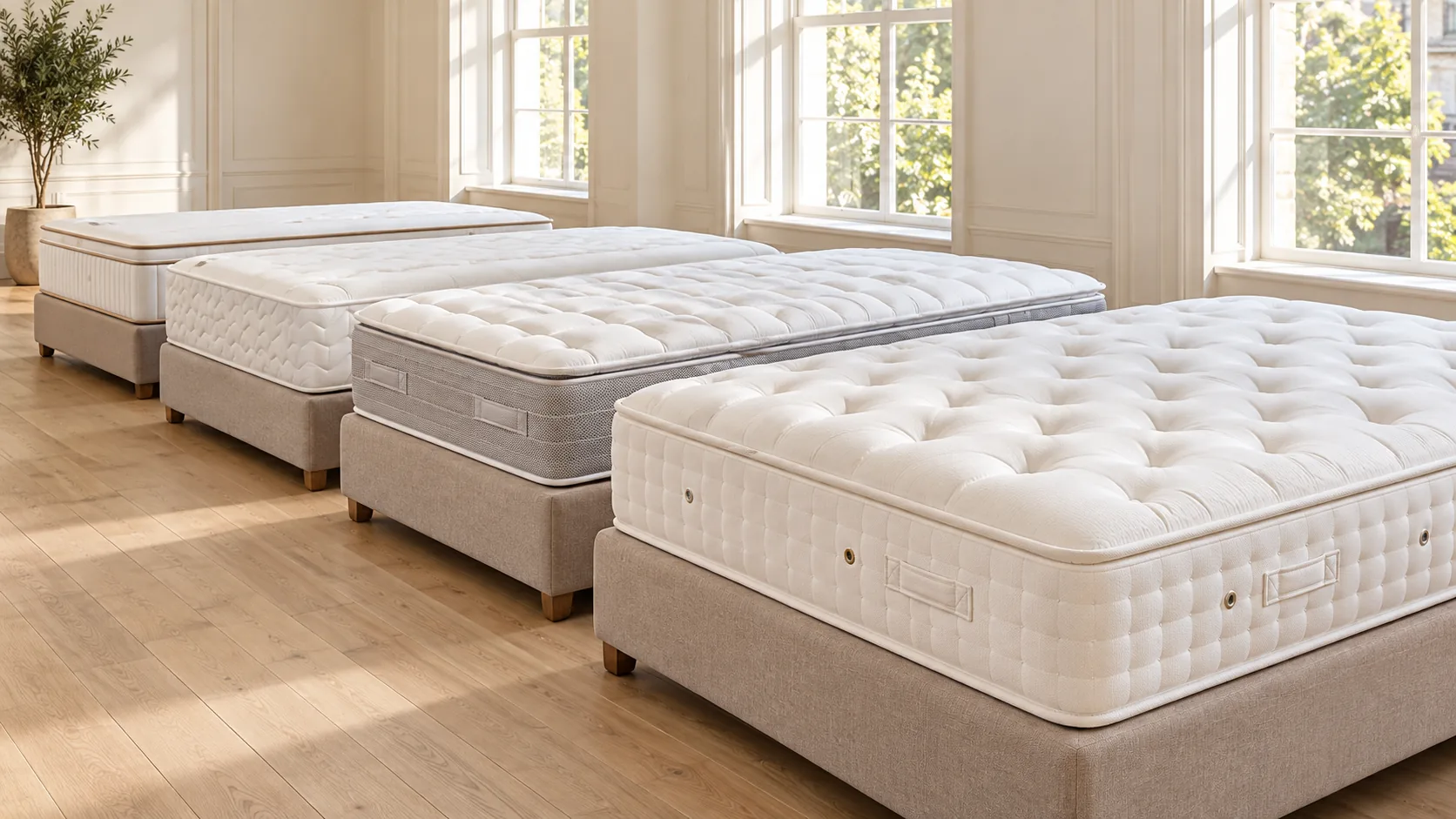 Four mattresses of different sizes