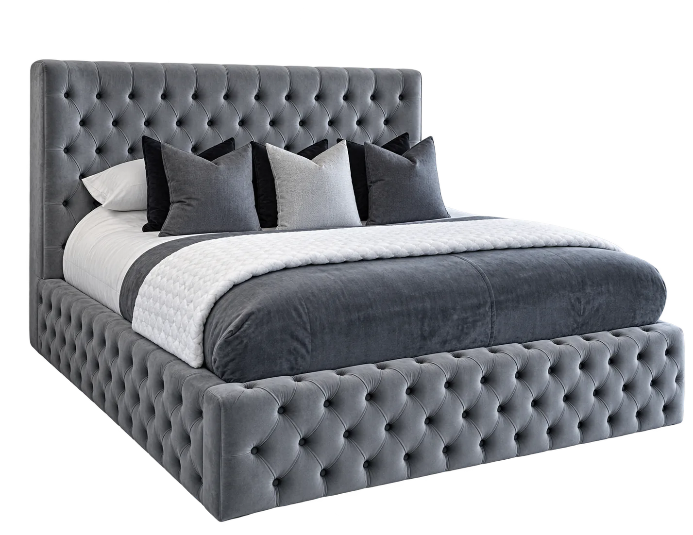 Chesterfield Sleigh Bed, view 2 of 3